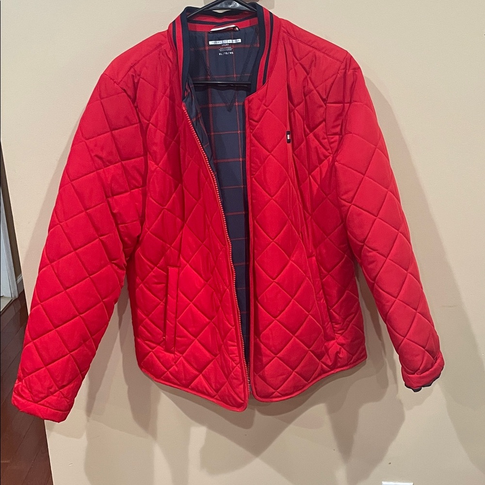 Tommy Hilfiger Red and Navy Plaid Jacket